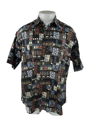 VTG IKE BEHAR - Geometric Abstract Mens Lg. Shirt - Image 1 of 4