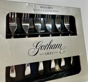 Gorham 1831 Cocktail Forks Set Of 6 Stainless Steel Flatware Meredith Pattern - Picture 1 of 5
