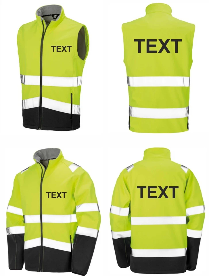 Warnschutzjacke Warnschutzweste Softshelljacke Softshellweste wasser - winddicht - Bild 1 von 4