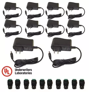 10x 1A UL Listed 12V DC 1 Amp Power Supply Switch Adapter Transformer Charger - Picture 1 of 8