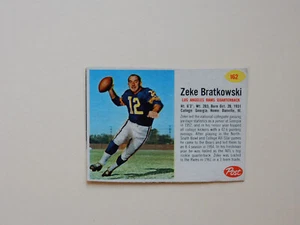 1962 Post Football Trading Card # 162 - Zeke Bratkowski - LA Rams - Quarterback - Bild 1 von 2