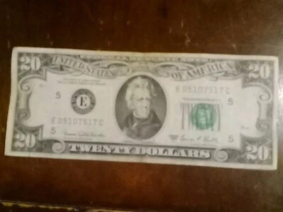 1969C $20 Bill With For Pairs E05107517C Very Rare for old $ fancy serial #  - Image 1 of 4