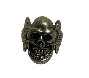 Anillo gótico de calavera negro para hombre anillo de acero inoxidable banda de motocicleta motociclista de colección - Imagen 1 de 3