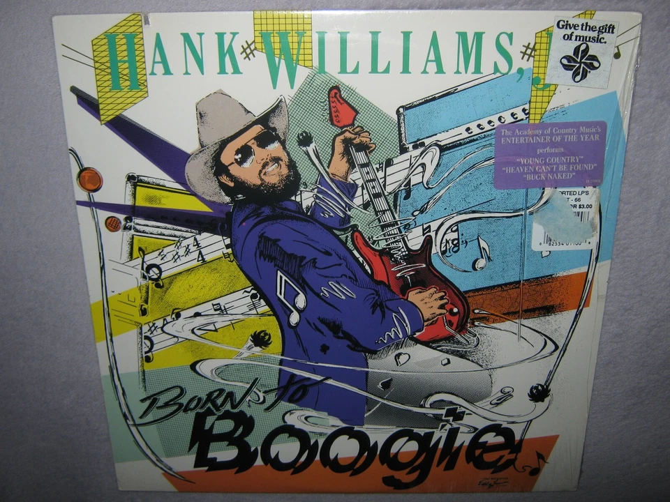Hank Williams Jr. 1987 LP Born to Boogie MINT 1st Press Young Country Yes