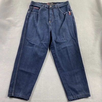 Bare Fox Jeans Mens 38 Blue Denim Pants Tapered Leg Baggy Hip Hop Y2K Style - Image 1 of 4