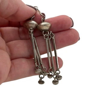 Native American Sterling Silver Drop Dangle 2.25" Chandelier Earrings 13.7 Grams - Picture 1 of 4
