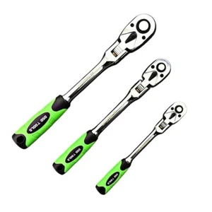 Tool Kingdom 3PC FLEXI HEAD RATCHET SET 1/4″, 3/8″ & 1/2″ DRIVES - Picture 1 of 2