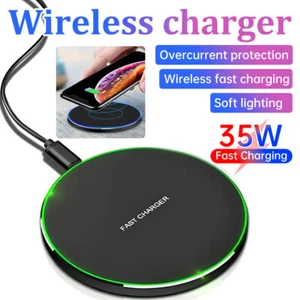 Wireless Fast Charger Charging Pad Dock For Samsung iPhone Android Cell Phone - Picture 1 of 22