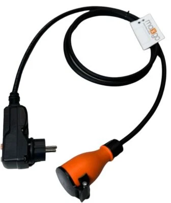 Schutzadapter H07RN-F 3G1,5mm² mit Personenschutzstecker FI Schuko Kupplung 2m - Bild 1 von 4