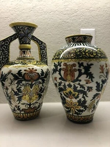 Talavera Pottery Spain Vintage Amphora Vase Hand Painted  1 vase with handles - Picture 1 of 10