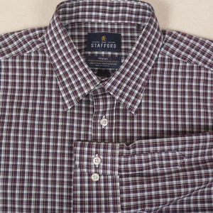 Stafford Hemd Travel Button Down Regular Langarm Erwachsene 15,5 kariert - Bild 1 von 9