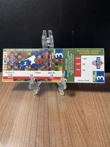 HOUSTON ASTROS NLDS 2001 TICKET UNUSED HOME GAME 3 Cover