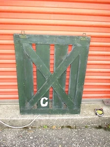 VINTAGE ANTIQUE WOOD PLANK SHUTTER - Picture 1 of 4