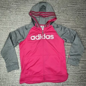 Adidas Size M Girls Youth Track Jacket Full Zip Long Sleeve Blue - Picture 1 of 2