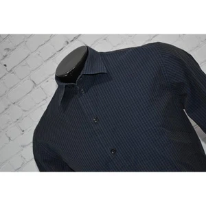 Armani Collezioni Dress Shirt Mens Size Large Blue Plaids Cotton Long Sleeve - Picture 1 of 7