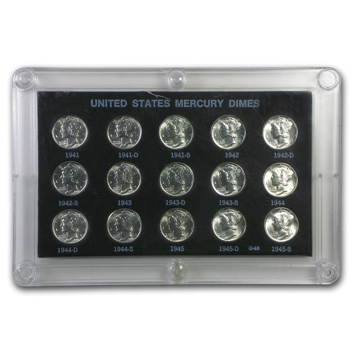 マーキュリーダイム　16枚セット 1916 to 1945 Mercury Dime Sets (no 16-D) in Whitman Folders