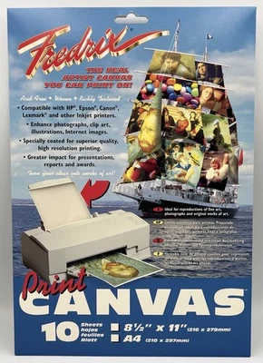 Fredrix Print Canvas for Inkjet Printing Acid Free 8.5 X 11 ~ 10 Sheets A4 - Image 1 of 4