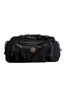 Vintage Kipling Extra Large Overnight Bag Expandable Duffel Black Luggage 24x12 - Picture 1 of 7