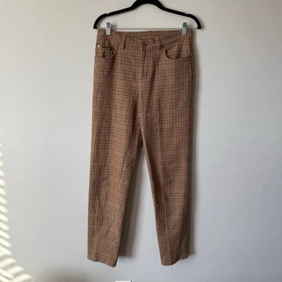 Pantalones a Cuadros Lauren Ralph Lauren Vintage Marrón Pata de Gallo Talla 6 Foto 1 de 4