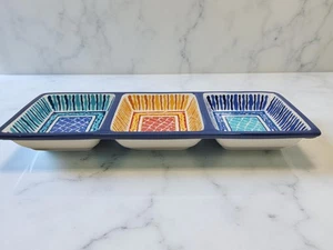 Vintage zertifiziert International San Marino Keramik 3-teiliges Relish Tablett. - Bild 1 von 7