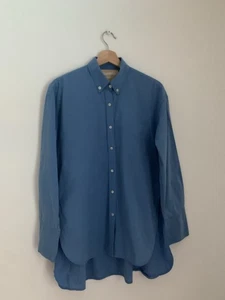 Araminta James Buttondown Longsleeve Shirt 100% Cotton Blue Sz S Coastal Classic - Picture 1 of 11