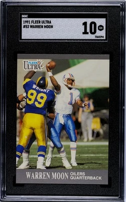 1991 Fleer Ultra - Warren Moon #53 SGC 10 GEM MINT - Image 1 of 2