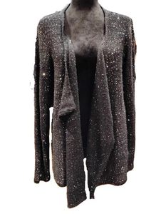 Design 365 Strickjacke Damen Größe L schwarz silber Pailletten - Bild 1 von 6