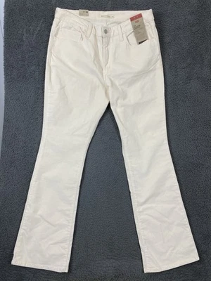 Calça Levi 725 cintura alta bootcut rosa pêssego claro veludo alargamento tamanho 16 33x32 - Imagem 1 de 4