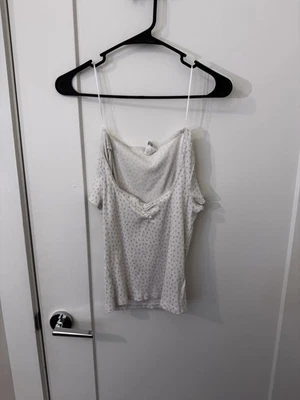 H&M Divided Women’s M Babydoll Floral Top White Blouse Cottagecore Coquette - Image 1 of 4