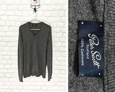 Peter Scott Scotland 100% Kaschmir Herren V Neck Pullover Pulli Gr. L - Bild 1 von 4