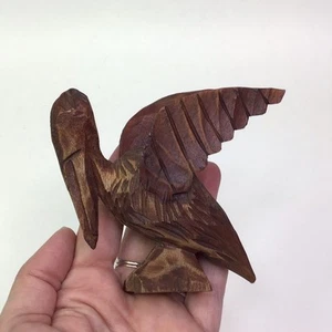 Handgeschnitzte Holz Pelikan Figur Wings Out Schiffswrack Shop St. Thomas - Bild 1 von 9