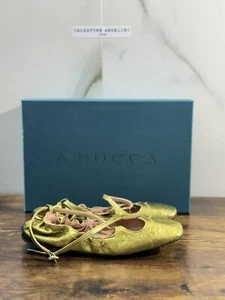 A. Bocca Two For Love Zapatos Mujer Piel Dorado de Tacón Lujo Hecho a Mano 36 - Imagen 1 de 6