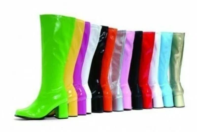 Women's Fancy Dress Sexy Go Go Knee High Boots Cool GoG0 60's 70s Party Size 3-8 - Image 1 of 4