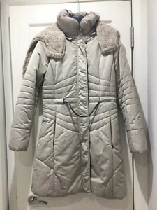 OLSEN OUTDOOR Hooded Faux Fur Quilted Padded Puffer Parka Coat UK 10 BNWOT - Picture 1 of 11