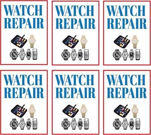 Watch Repair Retail Window Display Paper Signs | Pack of 6 | 18"w x 24"h - Picture 1 of 4