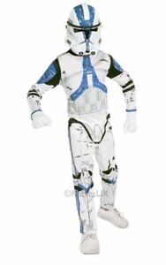Boys Clone Trooper Costume Kids Disney Star Wars Fancy Dress Outfit Licensed