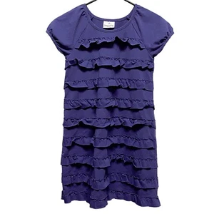 Kleid Gr. 8 130 Hanna Andersson lila pflaume violett Rüschen sehr guter Zustand Kurzarm - Bild 1 von 5
