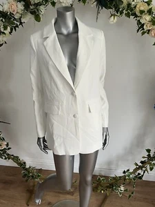 IN THE STYLE Blazer White Oversized Tailored Size 8 12 & 22 PERRIE SIAN NEW MS68 - Picture 1 of 24