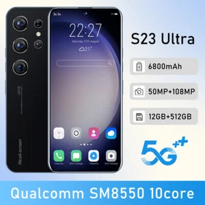 7.3" 12GB+512GB Smartphone Android 13 Unlocked Mobile Phones 50MP+108MP 6800mah - Picture 1 of 15