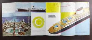 1958 Italian Line T.S. Cristoforo Colombo Cruise Ship Fold Out Brochure - Picture 1 of 4