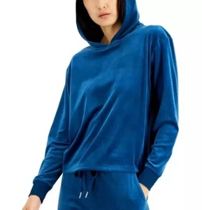 Pijama Jenni para mujer manga larga con capucha de terciopelo azul marinero pequeño - Imagen 1 de 3