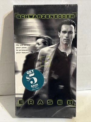 Eraser (New Sealed VHS 1996) Arnold Schwarzenegger, James Caan, Action - Image 1 of 2