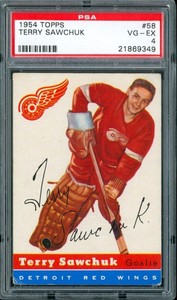 TERRY SAWCHUK 1954-55 Topps Hockey #58 PSA 4 VG-EX DETROIT RED WINGS HOF