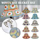 Women Straw Hats Crochet Hat Bucket Hat Uv Protection Visor Hat Sun Beach M8z1