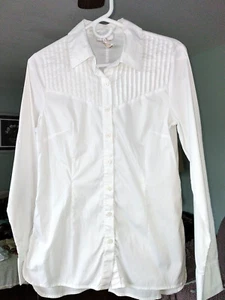 White blouse, Size 8, M, cotton, button, collar, long sleeve, Los Angeles - Picture 1 of 4