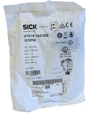SICK HTE18V4A1BB 10-30VDC Photoelectric Sensor - Image 1 of 3