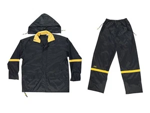 CLC Custom Leathercraft Rain Wear R103L Black Nylon 3-Piece Rain Suit - Large - Picture 1 of 1