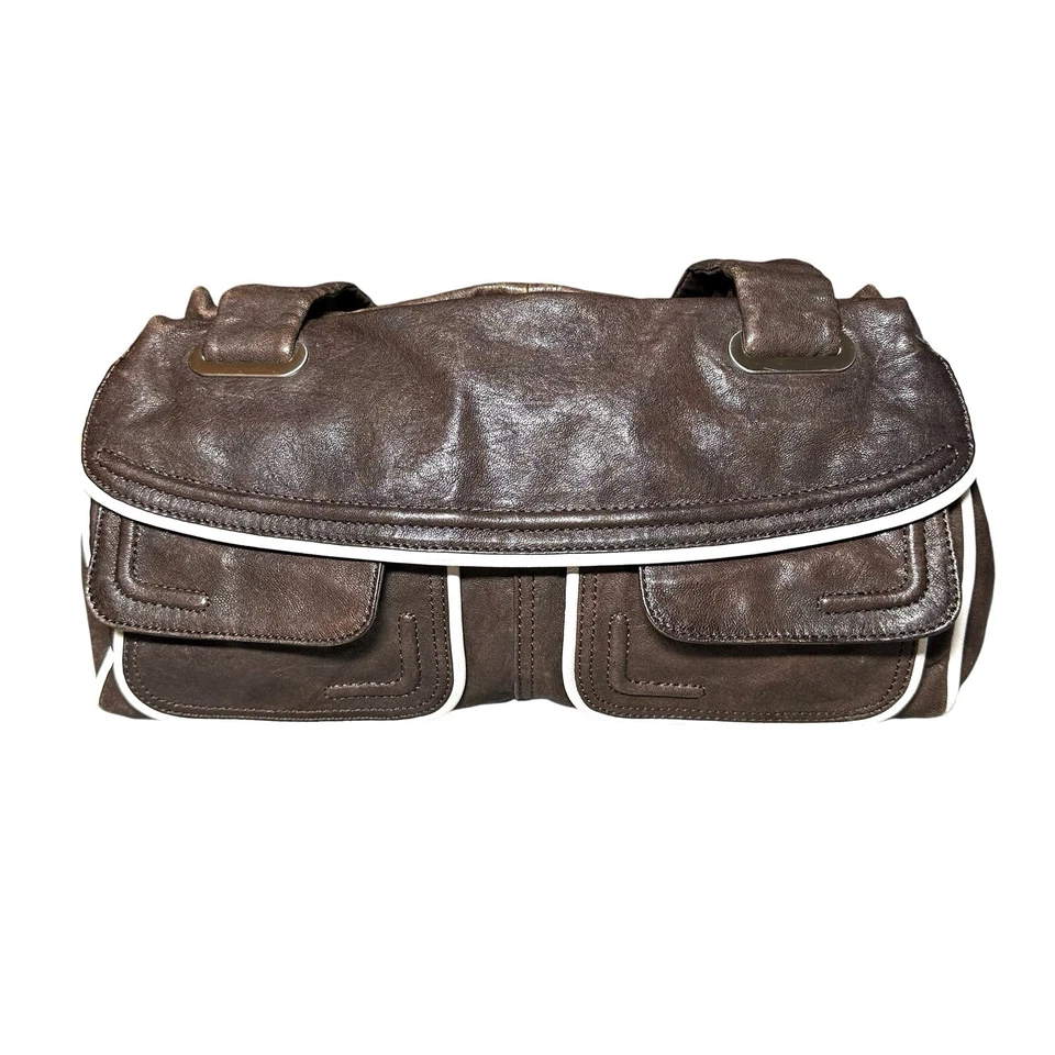 MIMCO 'Bolso de Día Nuevo' Doble Asa Cartera Cartera Bolso de Mano Cuero Suave Marrón Foto 1 de 4