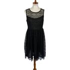Acevog Lace Dress Large Black Sleeveless