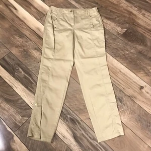 Chicos Women Travel Pants Size 0.0 Stretch Converts Capri Tan Khaki Small - Picture 1 of 5
